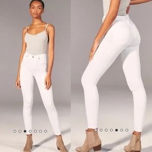 NWT Abercrombie & Fitch Simone White High Rise Jean Leggings Stretch Skinny 25